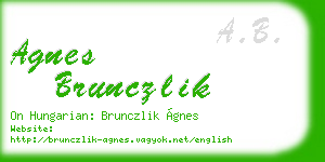 agnes brunczlik business card